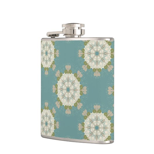 Damastmuster mit abstrakten Elementen Flachmann (Links)