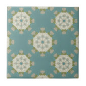 Damastmuster mit abstrakten Elementen Fliese (Vorderseite)