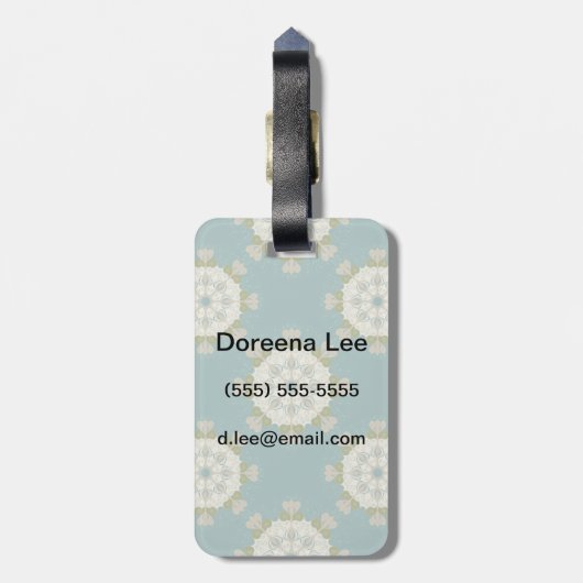 Damastmuster mit abstrakten Elementen Gepäckanhänger (Rückseite vertikal)