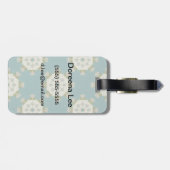 Damastmuster mit abstrakten Elementen Gepäckanhänger (Rückseite horizontal)