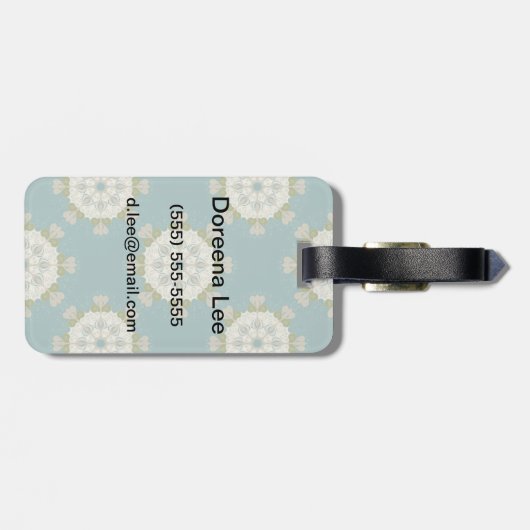 Damastmuster mit abstrakten Elementen Gepäckanhänger (Rückseite horizontal)