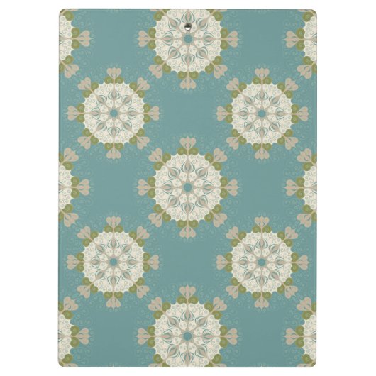 Damastmuster mit abstrakten Elementen Klemmbrett (Rückseite)