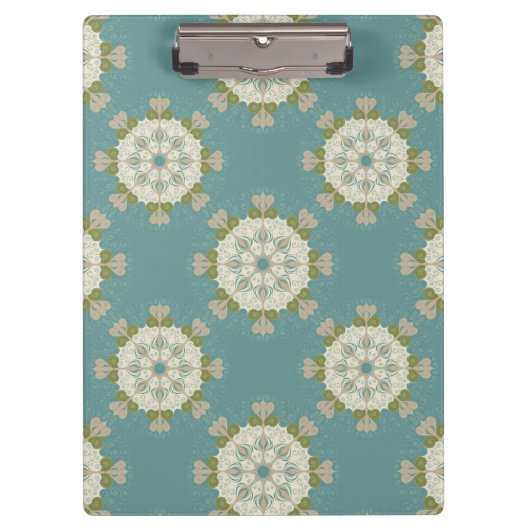 Damastmuster mit abstrakten Elementen Klemmbrett (Vorderseite)