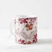 Damastmuster mit Blume und Vintagem Wandteppich Kaffeetasse (Vorderseite Links)