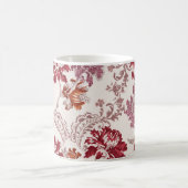 Damastmuster mit Blume und Vintagem Wandteppich Kaffeetasse (Mittel)