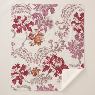 Damastmuster mit Blume und Vintagem Wandteppich Sherpadecke