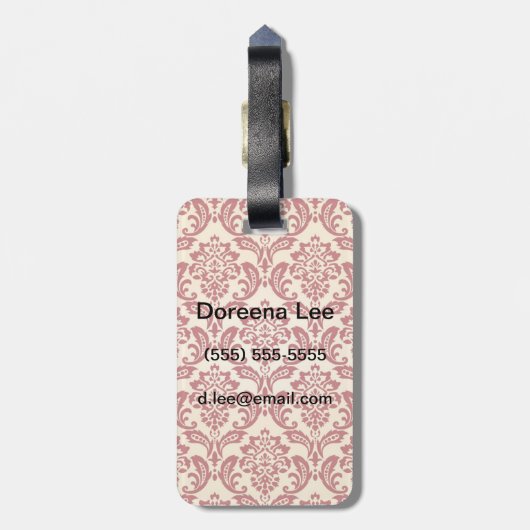Damastmustertapete Gepäckanhänger (Rückseite vertikal)