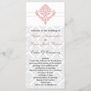 Damastrosa Hochzeitsprogramm Programm