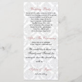 Damastrosa Hochzeitsprogramm Programm (Rückseite)