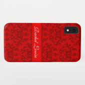 Damastrot addieren Ihren eigenen Namensiphone Fall Case-Mate iPhone Hülle (Rückseite (Horizontal))