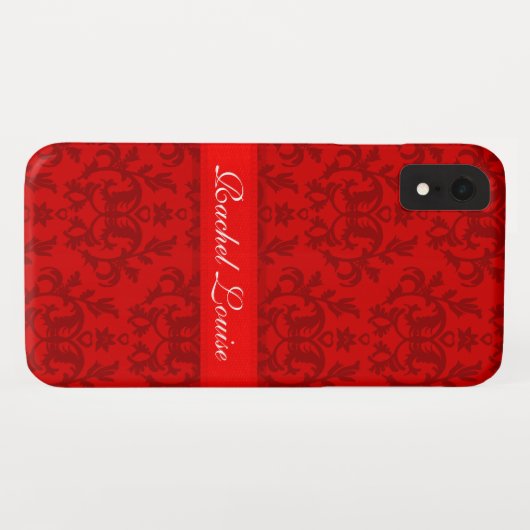 Damastrot addieren Ihren eigenen Namensiphone Fall Case-Mate iPhone Hülle (Rückseite (Horizontal))