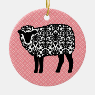 Damastschaf Keramik Ornament