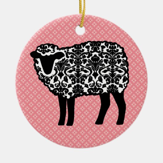 Damastschaf Keramik Ornament (Vorne)