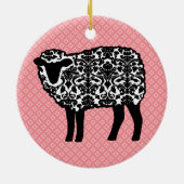 Damastschaf Keramik Ornament (Hinten)