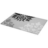 Damastverziertes Montage-Monochrom I Schneidebrett (Ecke)