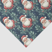 Damaszener Muster mit Weihnachtsmann-Gesichtern Seidenpapier (Ausschnitt)