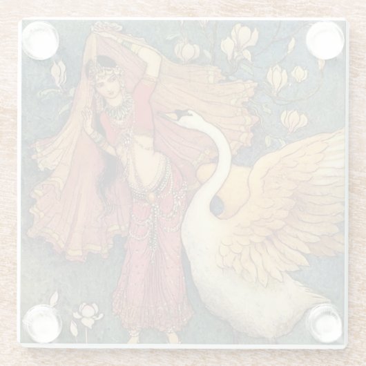 “Damayanti and the Swan” by Warwick Goble Glasuntersetzer (Rückseite)