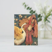 "Damayanti and the Swan" von Warwick Goble Postkarte (Stehend Vorderseite)