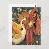 "Damayanti and the Swan" von Warwick Goble Postkarte (Vorne/Hinten)