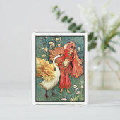 Damayanti und der Schwan von Warwick Goble Postkarte (Stehend Vorderseite)
