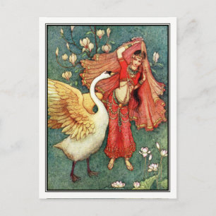 Damayanti und der Schwan von Warwick Goble Postkarte