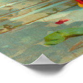 Damayanti und die Swan von Raja Ravi Varma Poster (Ecke)