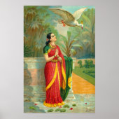 Damayanti und die Swan von Raja Ravi Varma Poster (Vorne)