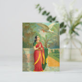 Damayanti und die Swan von Raja Ravi Varma Postkarte (Stehend Vorderseite)