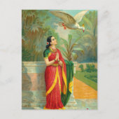 Damayanti und die Swan von Raja Ravi Varma Postkarte (Vorderseite)