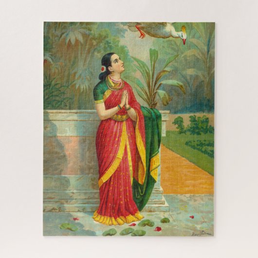 Damayanti und die Swan von Raja Ravi Varma Puzzle (Vertikal)