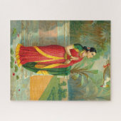 Damayanti und die Swan von Raja Ravi Varma Puzzle (Horizontal)
