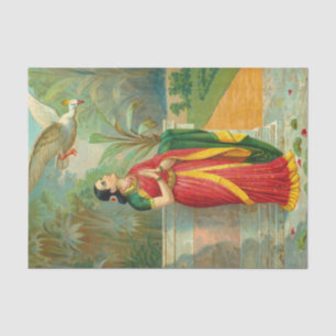 Damayanti und die Swan von Raja Ravi Varma Seidenpapier