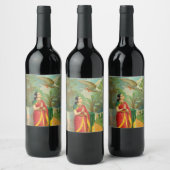 Damayanti und die Swan von Raja Ravi Varma Weinetikett (Flaschen)