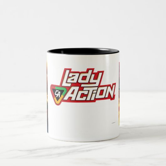 Dame Action Coffee Mug Zweifarbige Tasse (Mittel)