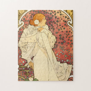Dame Alphonse-Mucha des Camelias Puzzlespiels Puzzle