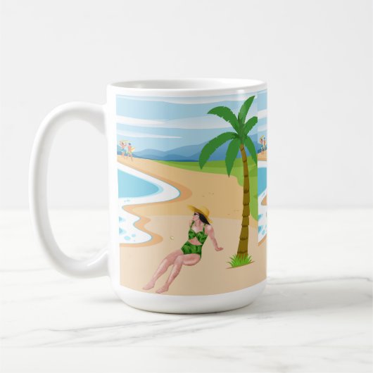 Dame am Strand Kaffeetasse (Links)