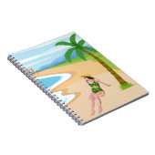 Dame am Strand Notizblock (Rechte Seite)