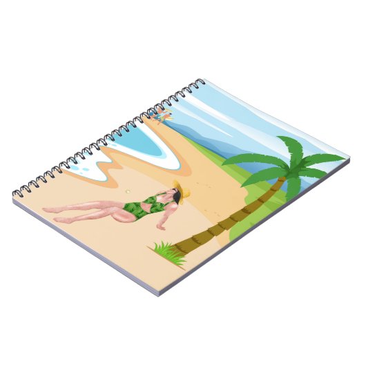 Dame am Strand Notizblock (Linke Seite)