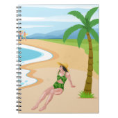 Dame am Strand Notizblock (Vorderseite)
