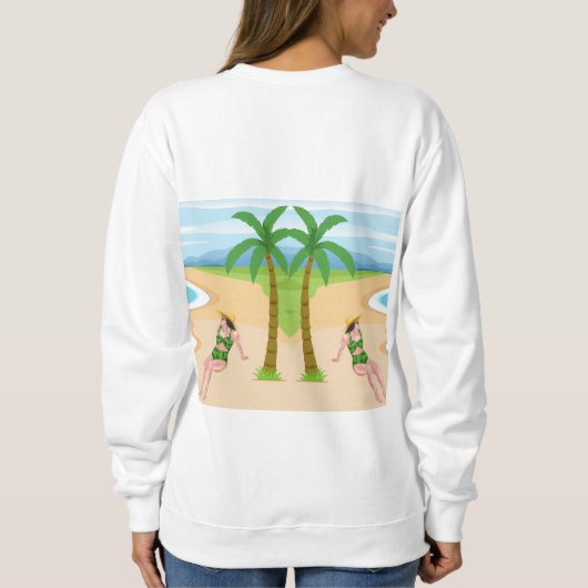 Dame am Strand Sweatshirt (Rückseite)