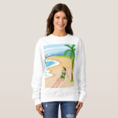 Dame am Strand Sweatshirt (Vorne ganz)