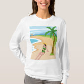 Dame am Strand T-Shirt (Vorderseite)