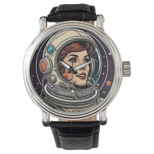 Dame Astronaut Vintag Design Armbanduhr