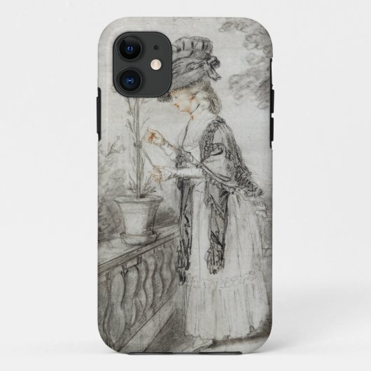 Dame auf einer Terrasse, die eine Case-Mate iPhone Hülle (Rückseite)