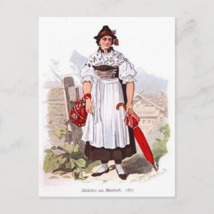 Dame aus München, 1873 Postkarte