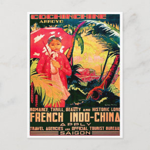 Dame aus Saigon Stadt, Vietnam, Vintage-Reise Postkarte