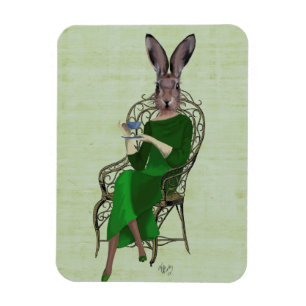 Dame Bella Rabbit Taking Tea 3 Magnet
