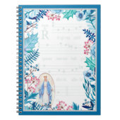 Dame blauen Blumen| gregorianischen des Gesangs Notizblock (Vorderseite)