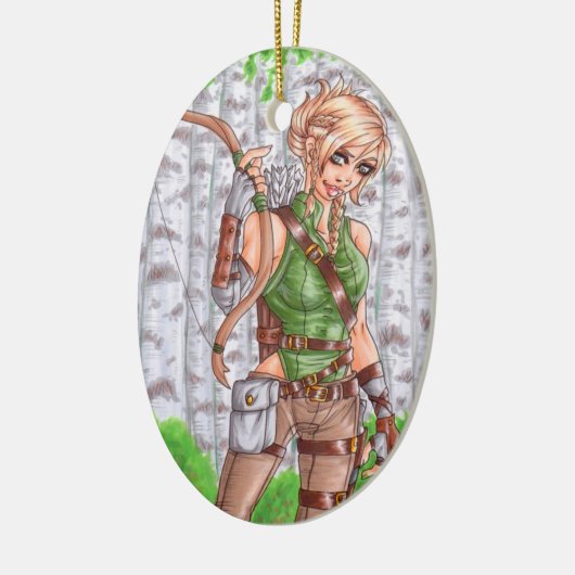 Dame Bogenschütze Ornament (Links)