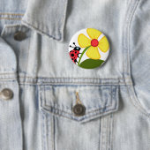 Dame Bug auf gelber Blume Button (Beispiel)